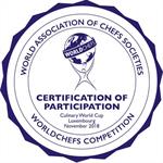 Certification of competing in Culinary World Cup